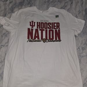 Nike Men's White Hoosier Nation IU T-Shirt - 2025 National Champs - NWT - XL
